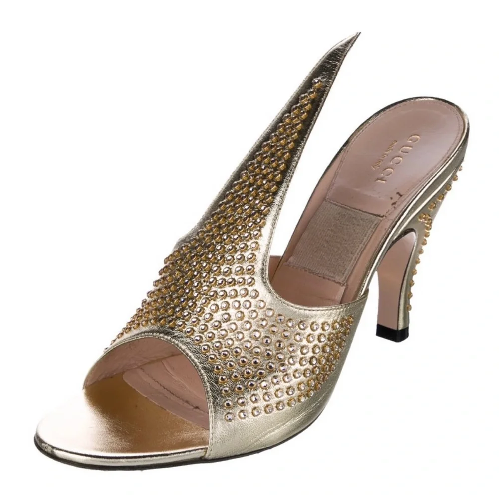 Gucci Gorgeous Gold Women's Heels 7.5 EUC - Picture 2 of 6